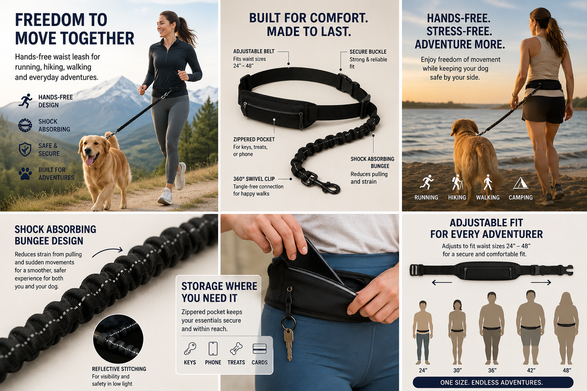 Hands FREE Pet Leash